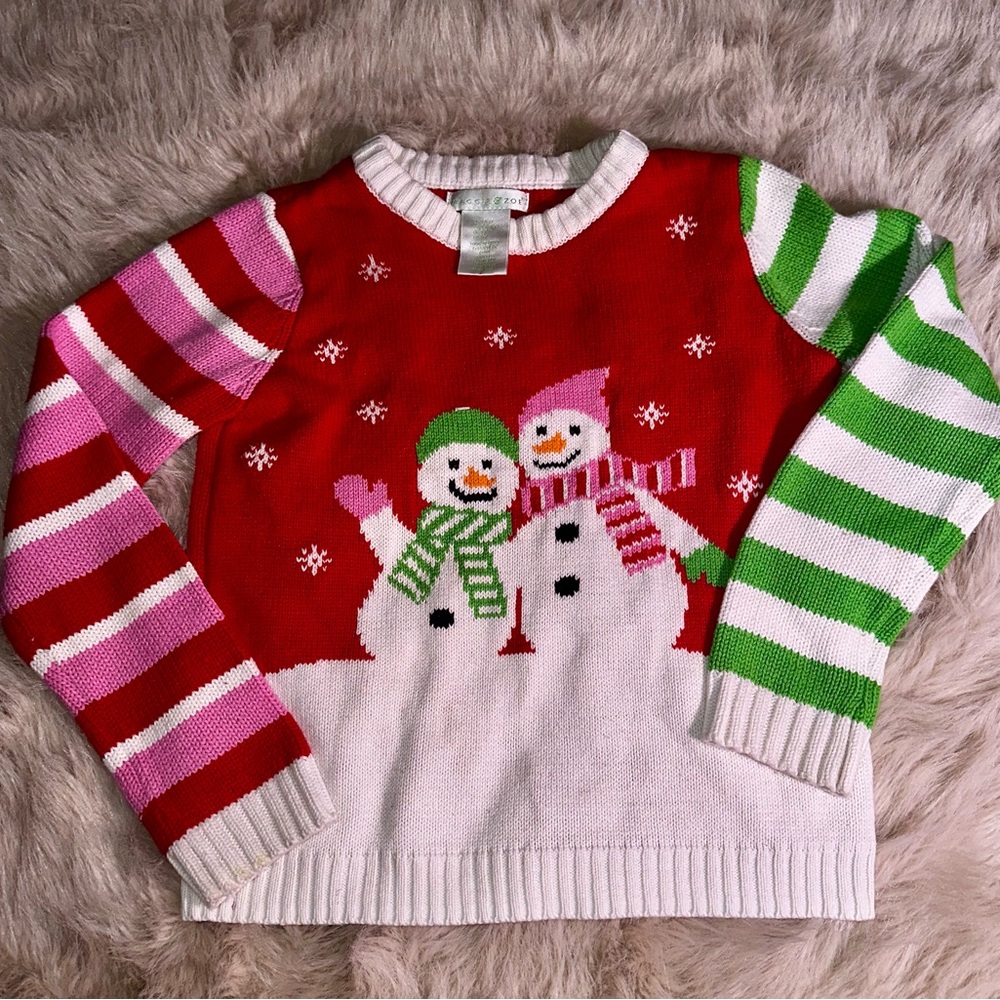 MAGGIE & ZOE Snowman Christmas Sweater | Girls Holiday Knit | Size 6X